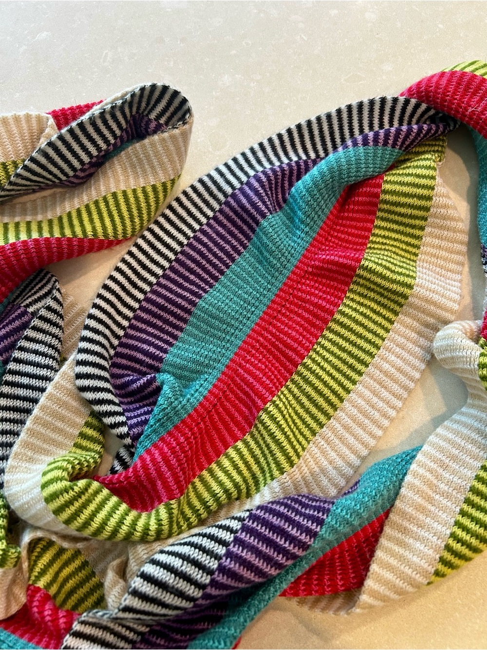 Multi-color fun quirky infinity winter scarf - Picture 6 of 6